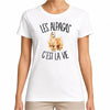 T-shirt Femme Blanc Les alpagas c'est la vie