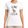 T-shirt Femme Blanc Les ânes c'est la vie