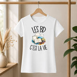 T-shirt Femme Blanc Les BD c'est la vie