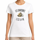 T-shirt Femme Blanc Les chaussures c'est la vie