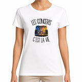 T-shirt Femme Blanc Les concerts c'est la vie
