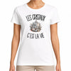 T-shirt Femme Blanc Les cristaux c'est la vie