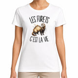 T-shirt Femme Blanc Les furets c'est la vie