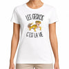 T-shirt Femme Blanc Les geckos c'est la vie