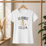 T-shirt Femme Blanc Les gerbilles c'est la vie