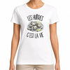 T-shirt Femme Blanc Les huîtres c'est la vie