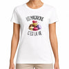 T-shirt Femme Blanc Les macarons c'est la vie