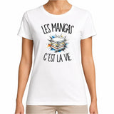 T-shirt Femme Blanc Les mangas c'est la vie