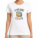 T-shirt Femme Blanc Les mots croisés c'est la vie
