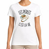T-shirt Femme Blanc Les perles c'est la vie