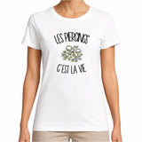T-shirt Femme Blanc Les piercings c'est la vie