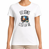 T-shirt Femme Blanc Les séries c'est la vie