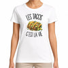 T-shirt Femme Blanc Les tacos c'est la vie