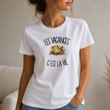 T-shirt Femme Blanc Les vacances c'est la vie
