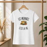 T-shirt Femme Blanc Les vacances c'est la vie