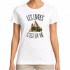 T-shirt Femme Blanc Les livres c'est la vie