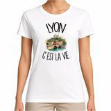 T-shirt Femme Blanc Lyon c'est la vie