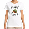 T-shirt Femme Blanc Mes cactus c'est ma vie