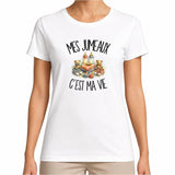T-shirt Femme Blanc Mes jumeaux c'est ma vie