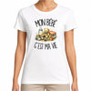 T-shirt Femme Blanc Mon bébé c'est ma vie