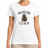 T-shirt Femme Blanc Mon Cane Corso c'est ma vie