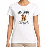 T-shirt Femme Blanc Mon Caniche c'est ma vie
