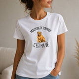 T-shirt Femme Blanc Mon Dogue de Bordeaux c'est ma vie
