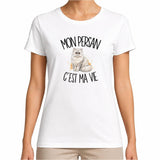 T-shirt Femme Blanc Mon Persan c'est ma vie