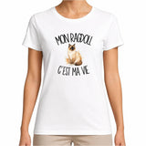 T-shirt Femme Blanc Mon Ragdoll c'est ma vie