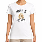 T-shirt Femme Blanc Mon Shih Tzu c'est ma vie