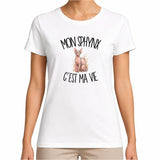 T-shirt Femme Blanc Mon Sphynx c'est ma vie