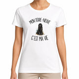 T-shirt Femme Blanc Mon Terre-Neuve c'est ma vie