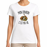 T-shirt Femme Blanc Mon tonton c'est ma vie