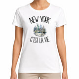 T-shirt Femme Blanc New York c'est la vie