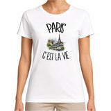 T-shirt Femme Blanc Paris c'est la vie