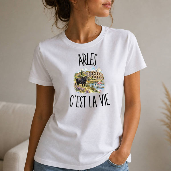 T-shirt Femme Blanc Arles c’est la vie