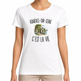 T-shirt Femme Blanc Asnières-sur-Seine c’est la vie