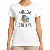 T-shirt Femme Blanc Barcelone c’est la vie