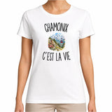 T-shirt Femme Blanc Chamonix c’est la vie
