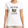 T-shirt Femme Blanc Épinay-sur-Seine c’est la vie