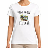 T-shirt Femme Blanc Épinay-sur-Seine c’est la vie
