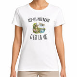 T-shirt Femme Blanc Issy-les-Moulineaux c’est la vie