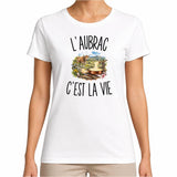 T-shirt Femme Blanc L’Aubrac c’est la vie