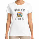 T-shirt Femme Blanc La Corse-du-Sud c’est la vie