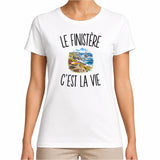 T-shirt Femme Blanc Le Finistère c’est la vie