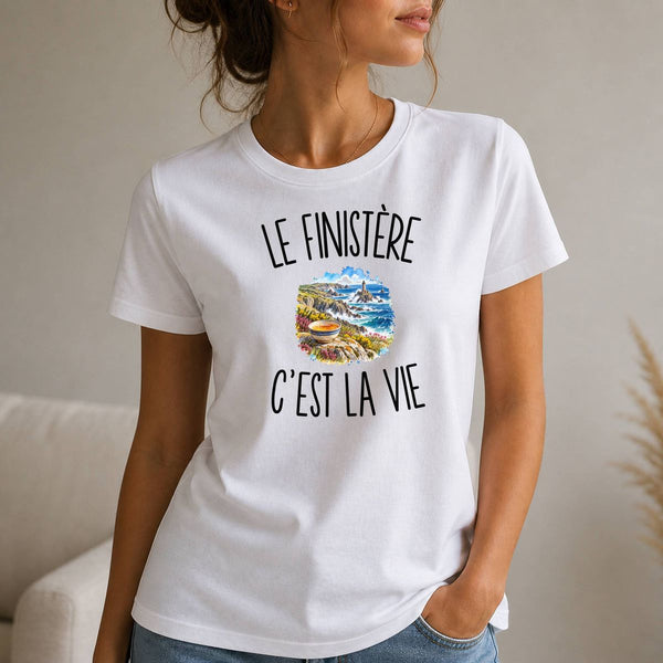 T-shirt Femme Blanc Le Finistère c’est la vie