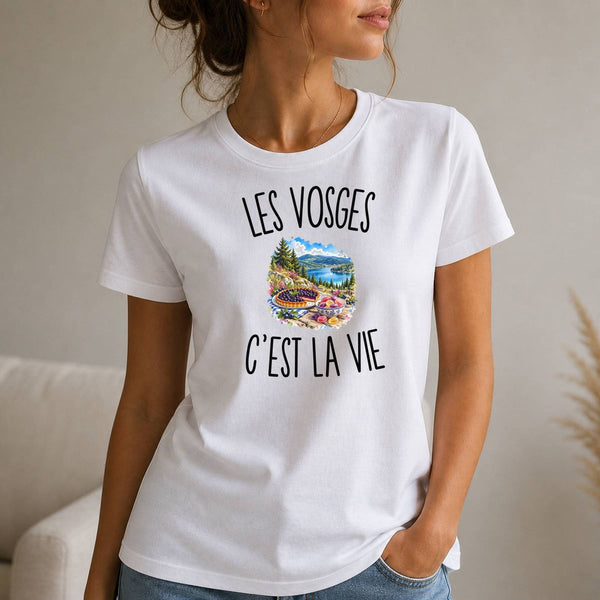 T-shirt Femme Blanc Les Vosges c’est la vie