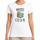 T-shirt Femme Blanc Mayotte c’est la vie