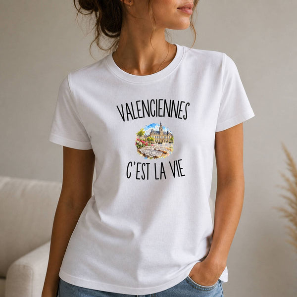 T-shirt Femme Blanc Valenciennes c’est la vie