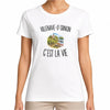 T-shirt Femme Blanc Villenave-d’Ornon c’est la vie